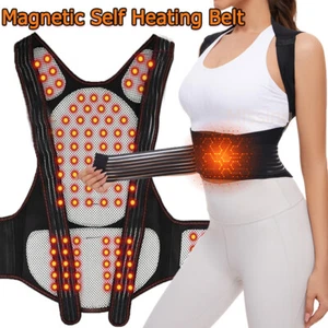 Selbstwärmende Rückenstütze Taille Bandage Magnetische Heizung Korrektor Therapie Gürtel USA - Bild 1 von 15