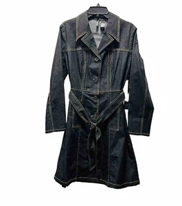 Bisou Bisou Dark Denim Collection Damenkleid Größe Large Langarm neu mit Etikett - Bild 1 von 16