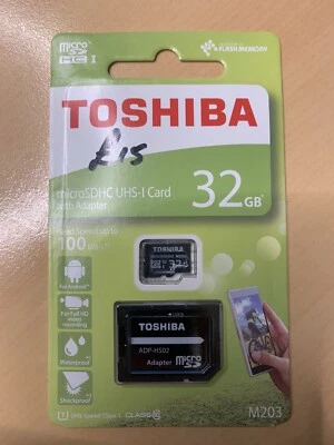 Toshiba 32GB Micro SD Card memory card+adapter NEW - Image 1 of 2