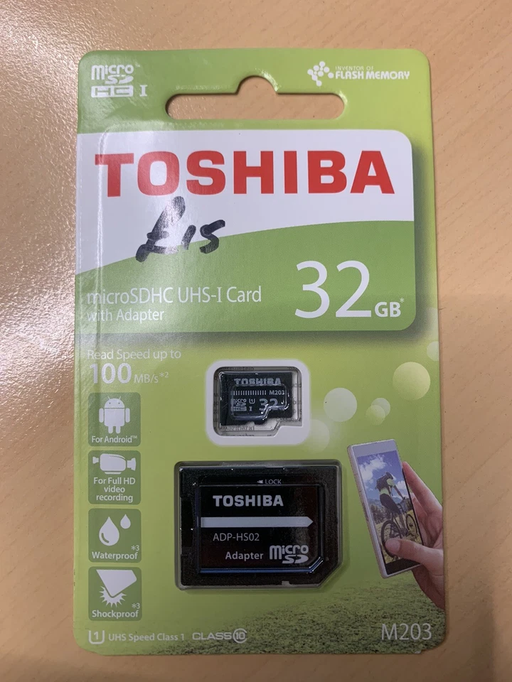Toshiba 32GB Micro SD Card memory card+adapter NEW - Image 1 of 2