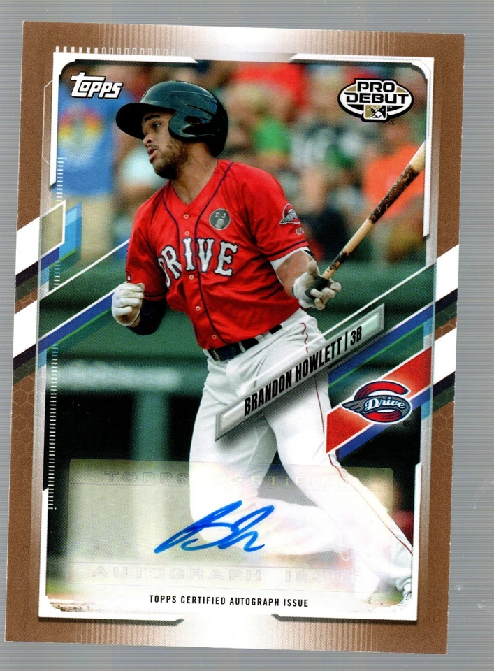 2021 Topps Pro Debut Autographs Gold #PD105 Brandon Howlett 7/50 - Image 1 of 1
