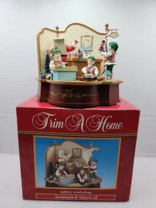 Santa's Workshop Animated Christmas Scene Windup Musical PreOwn Works Perfectly - Picture 1 of 11