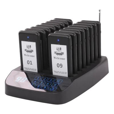 Drahtloses Buzzer Anrufsystem 16 Pager Touch Panel für Food Truck Bar Cafe Shop - Bild 1 von 4