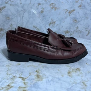 VTG GH Bass Weejuns Marietta Women's Sz 7.5M Shoes Red Leather Moc Tassel Loafer - Picture 1 of 13
