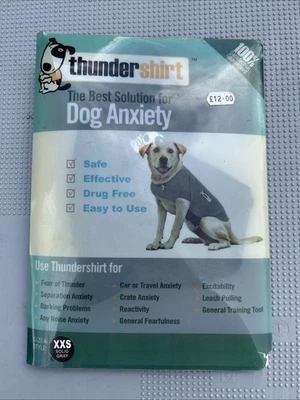 Thunder Shirt-The Best Solution For Dog Anxiety-Size XXS-12lbs/9”Chest-Grey-New - Image 1 of 4
