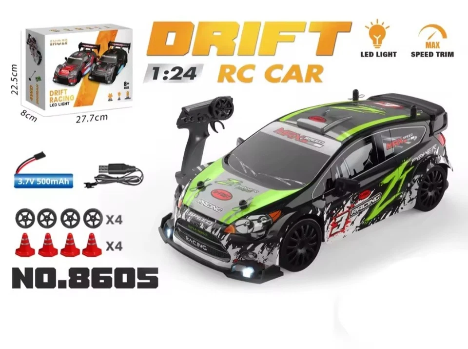 Macchinina telecomandata 1:24 Drift Car 2.4G 4WD telecomando Mini auto da corsa - Immagine 1 di 1