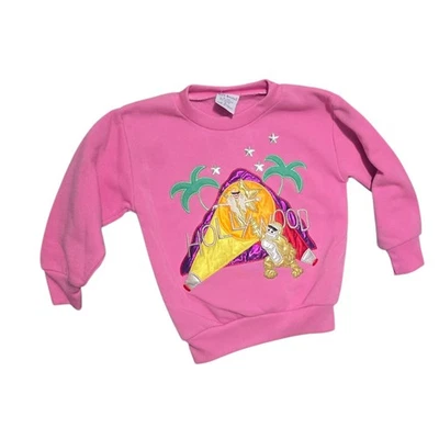 Vintage 90s Sara SMILES HOLLYWOOD GORILLA PINK  Crewneck SWEATSHIRT 1993 SZ 4  - Image 1 of 4