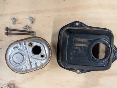 Honda GCV 160 Mower Engine Muffler & Shield + Hardware - Image 1 of 4