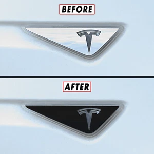 Superposición de apagón de eliminación de cromo para Tesla Model X Fender 2016 borde de marcador lateral - Imagen 1 de 5