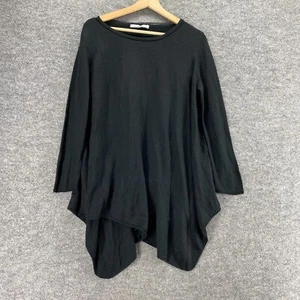 Larry Levine Sweater Pullover Women M Medium Black Long Sleeve Round Neck Knit - Picture 1 of 9