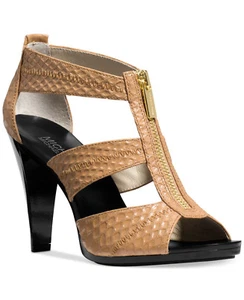 Michael Kors Berkley Nude T Strap Leather Sandals 9.5 M - Picture 1 of 4