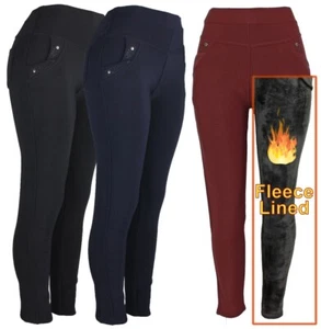 Women's Winter Pants Warm Fleece Fur Lined Stretch Thermal  Dressy leggings - Picture 1 of 12