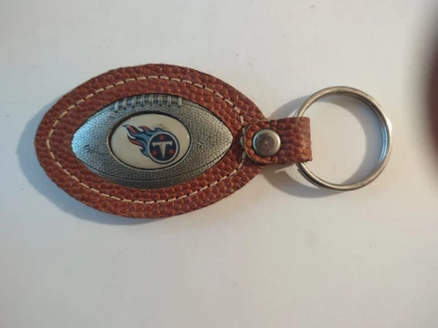 Tennessee Titans Leather Key Chain Ring Football Cover