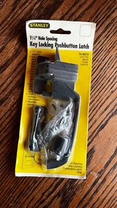 Stanley Key Locking Black Pushbutton Storm Door Latch 74-8272 Made in USA - Picture 1 of 2