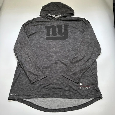 Nike New York Giants Tshirt Hoodie Adult Size XL Gray Football Dri Fit NFL Cover