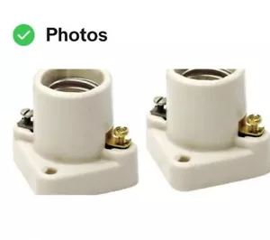2 Pack LEVITON 19062 WHITE PORCELAIN LAMPHOLDER, PONY CLEAT, MEDIUM BASE - Picture 1 of 1