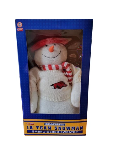 University Of Arkansas Razorbacks 18" Team Snowman Embroidered Sweater BRAND NEW Cover