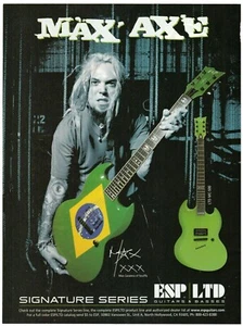 GUITARRA MAX CAVALERA SOULFLY 8" X 10,75" REVISTA ANUNCIO PÁGINA DE PUBLICIDAD MA1 - Imagen 1 de 1