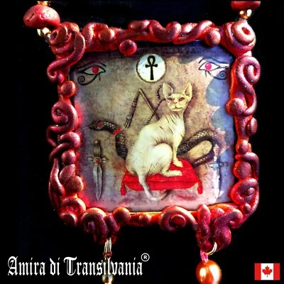 cat necklace protective talisman medallion jewelry pendant amulet attraction set - Image 1 of 4