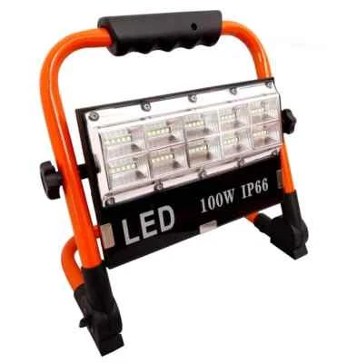 Faro Faretto LED 100W Batteria Ricaricabile Portatile Torcia Luce Illuminazione - Immagine 1 di 3