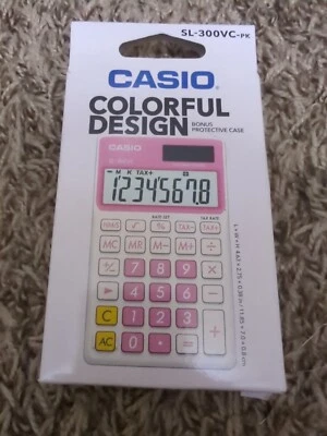 Casio SL-300VC Hand Held Calculator w/ Bonus Case PINK- Sealed NEW - Image 1 of 2
