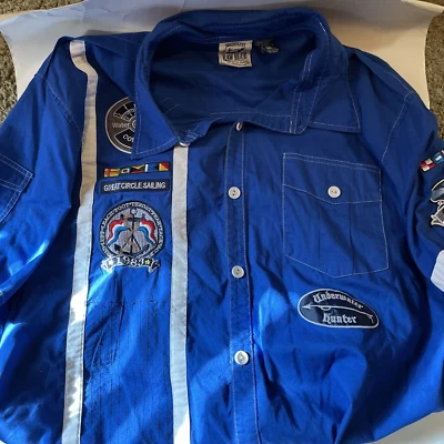 Swagnificent Raw Blue 3XL Blue Sailor Patch Very Rare Men Button Up vintage - Image 1 of 4