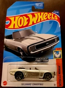 Hot Wheels 2022 '69 Camaro Convertible ZAMAC HW Muscle Mania (Lot of 1) *NEW* - Picture 1 of 5