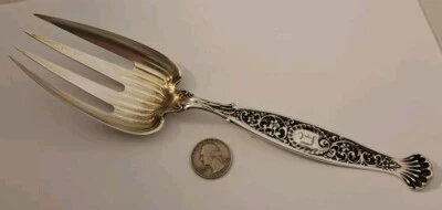 Tenedor para servir ensaladas HYPERION antiguo de plata de ley Whiting 9,5" victoriano Foto 1 de 4