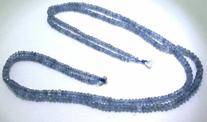 71,70 Karat 2,5 - 4,4 mm Zwei Abgestufte Natürliche Blaue Saphir Perlen 14 3/4 Zoll Strang  - Bild 1 von 3