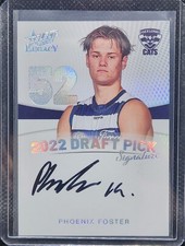 2023 Select AFL Legacy PHOENIX FOSTER Platinum Draft Pick Sig LOW #07/40 Geelong