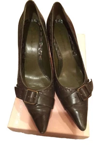 Bandolino Women's Bdrain Dark Green Leather Heels Size 7.5 with box - Picture 1 of 4