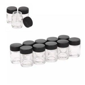 22cc Airbrush Glass Bottles 10pcs Blank Jars Pots Lid Paint Cups - Picture 1 of 6