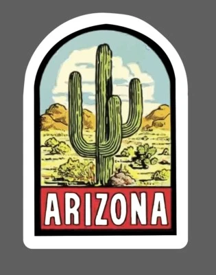 STICKER DYNASTY Arizona Sticker Desert Cactus Waterproof State Travel Outdoor Gift NEW