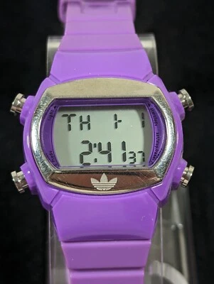 Adidas ADH6053 Digital Day Date Alarm Chrono Purple Band Watch Womans 7 inch - Image 1 of 4