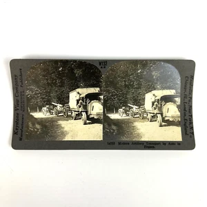 Fotos antiguas de la Primera Guerra Mundial Keystone 18755 transporte de artillería moderna en automóvil en Francia - Imagen 1 de 6