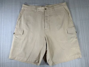 Pusser's Island Reserve Cargo Shorts Mens 36 Tan Silk Cotton Blend #3123 - Picture 1 of 16