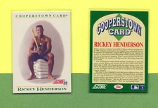 RICKEY HENDERSON OAKLAND A'S 1991 SCORE COOPERSTOWN BASEBALL CARD #B4
