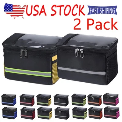 Paquete de 2 bolsas de compras delanteras para canasta de bicicletas bolsa de carga para bicicletas soporte para bicicletas para niños Foto 1 de 4