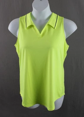 Женская неоновая желтая рубашка Jofit с разделенным вырезом без рукавов топ XL - Изображение 1 из 4