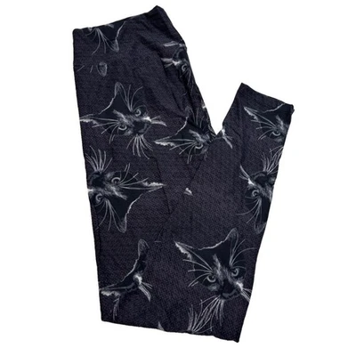 Leggings LuLaRoe para mujer talla TC negros blancos caras de gato gatito altos y con curvas nuevos con etiquetas Foto 1 de 4