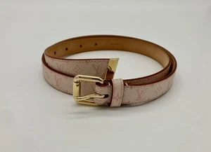 Louis Vuitton Pink Monogram Leather Belt S/M  3/4" Narrow    LV33 - Picture 1 of 5