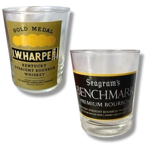I. W. Harper Goldmedaille & Seagramme Benchmark Bourbon Whiskey Glas Steine Set - Bild 1 von 6
