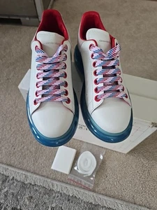 Alexander McOueen Larry Sneakers EU38.5white pink with blue air bubble sole Mint - Picture 1 of 16