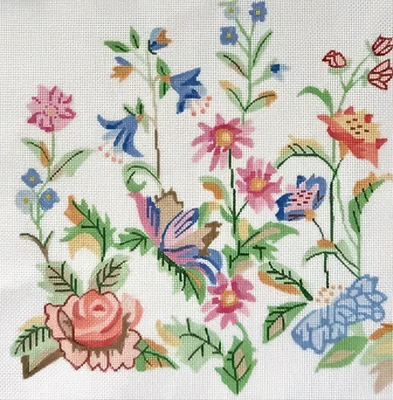 Needlepoint Handpainted Jean Smith My Summer Garden 14x14 - Image 1 of 4