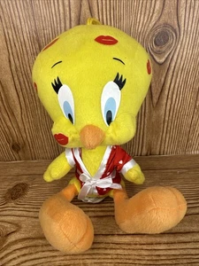 Vintage Tweety Bird Plush Looney Tunes Robe Pajamas Kiss Valentines - Picture 1 of 11