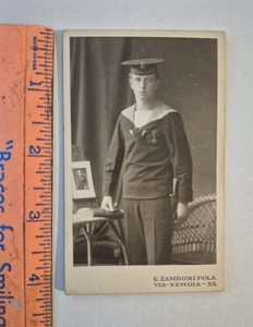 Handsome Young Man Cabinet Card Photo Young Sailor Navy AA128 - Picture 1 of 2