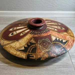 Large Rustic Mexican Polychrome Southwest Handpainted Ceramic Pottery Vase - Picture 1 of 18