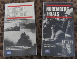 THE WORLD IN CONFLICT 2 VHS TAPE SET - BATTLE OF SAN PIETRO & NUREMBERG TRIALS - Picture 1 of 3