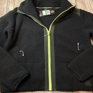 Under Armour Women’s Large Black Green Sherpa Fleece Jacket NEW - Picture 1 of 4