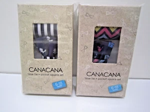 Canacana Bow Tie & Pocket Square Set Boys 6-18 months Lot of 2 - Picture 1 of 2